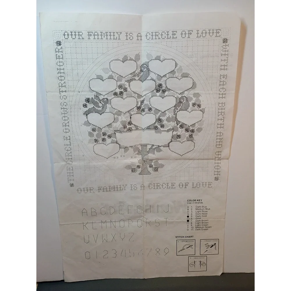 Vtg WonderArt Family Tree Mini Quilt Kit 36x36 Pattern Only‎ 9107 Circle of Love